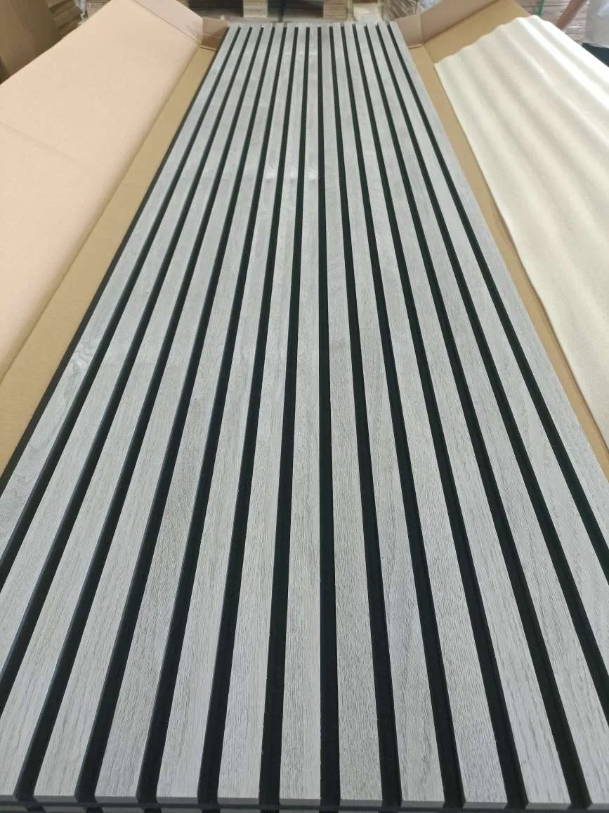 High Quality Soundproof Wall Panels MDF Wood Slatted Wall Acoustic Felt Panels for Interior Decoration Wall