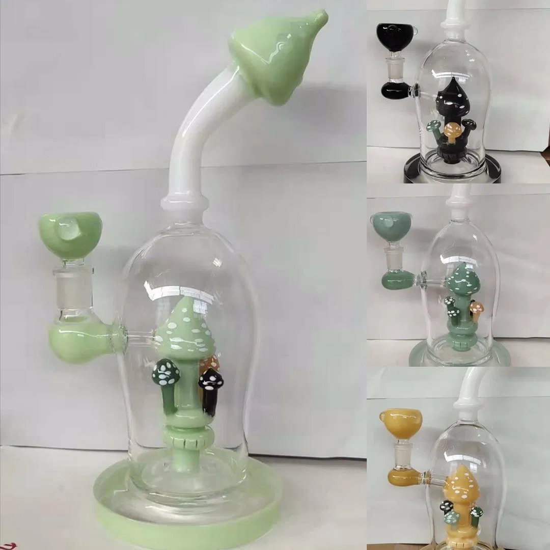 2019 High Quality Glass Oil Burner Pipe Scientific Glass Recycler Smoking Water Pipe with Mushroom Filter Glass Water Pipe