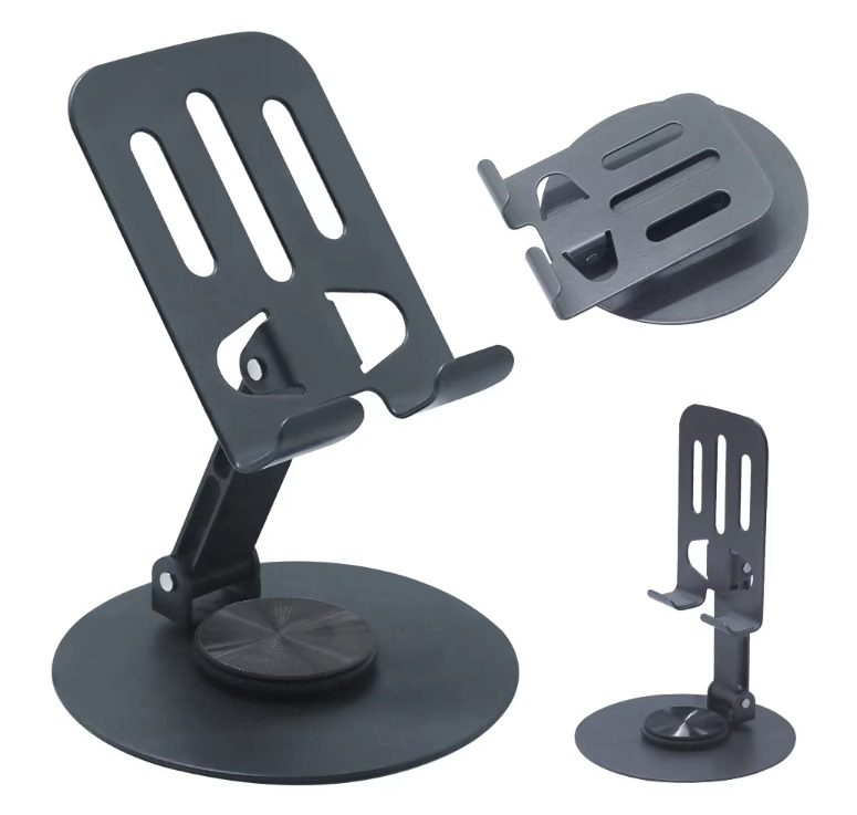 360 Degree Rotatable Full Aluminum Alloy Metal Phone Stand Base and Cell Phone Holder