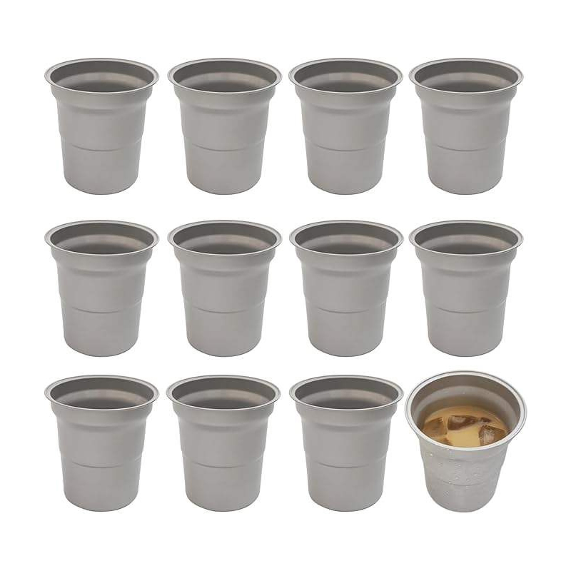 Custom Aluminum 16 Oz Eco-Friendly Recyclable Metal Reusable Disposable Party Cold Drinking Coffee Cups