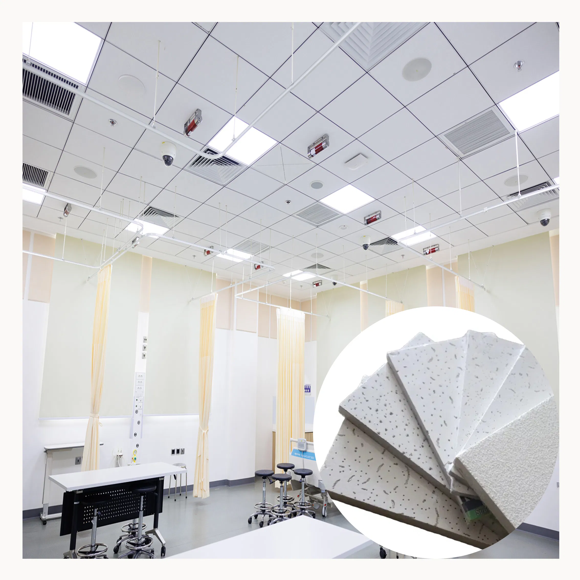 Easy Decorative Panel Acoustic Panel Building Material Ceiling Panel Top Quality Construction Cladding Mineral Fiber Ceiling Panel