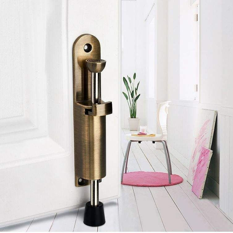 Spring Loaded Telescopic Step on off Door Jam Adjustable Heavy Duty Kickdown Door Stop