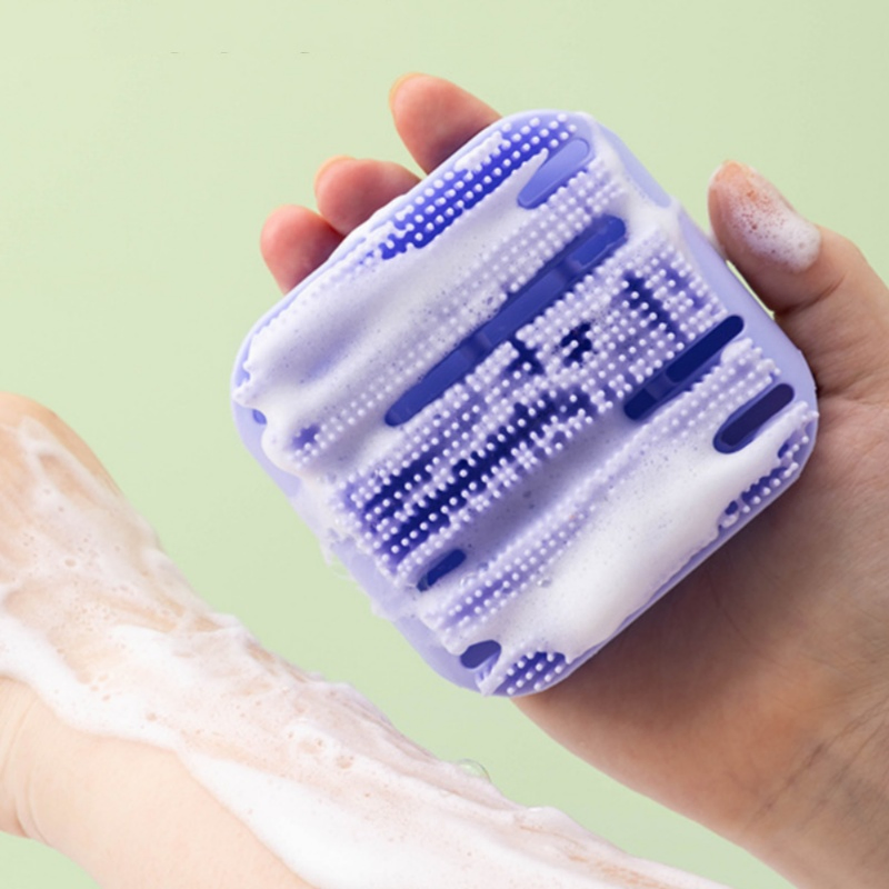 Multifunction Square Shape Silicone Shower Exfoliating Massager Brush Facial Cleansing Brush Cleaner