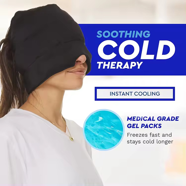 Healthy Care Supply Flexible Cold Therapy Headache Hat Migraine Ice Head Wrap Ice Pack Eye Mask