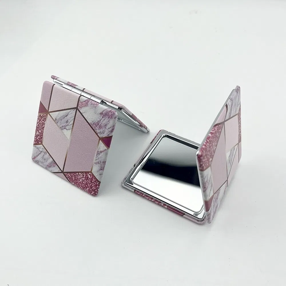 Customizable Tempered Glass Mirror Quiet Opening and Closing Portable Premium Compact Mirror