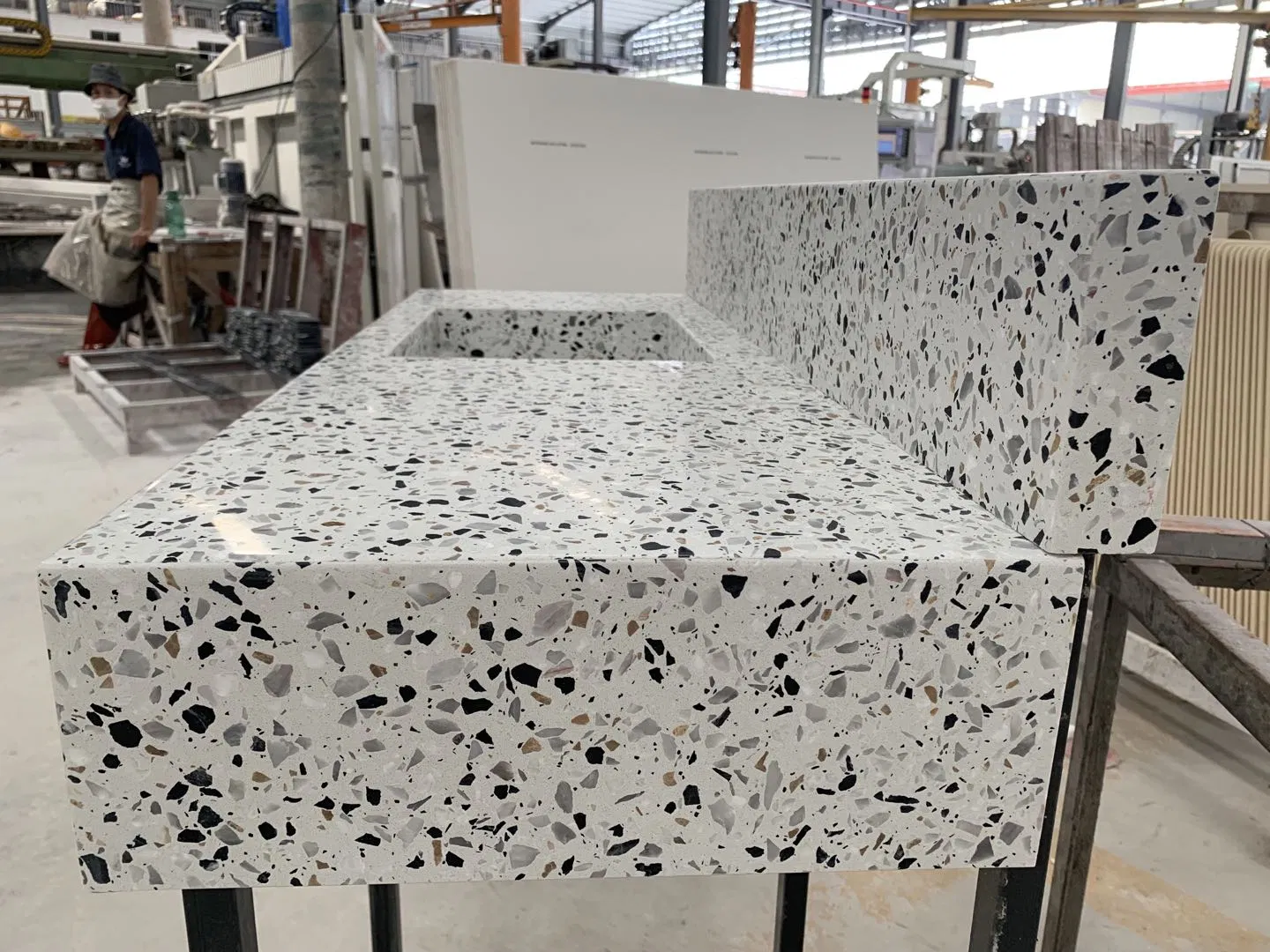 Wayon Surface Stone Board Inorganic Floor Design Terrazzo Tile Slab Floor Wall Counter Top Artificial Stone Terrazzo Stone