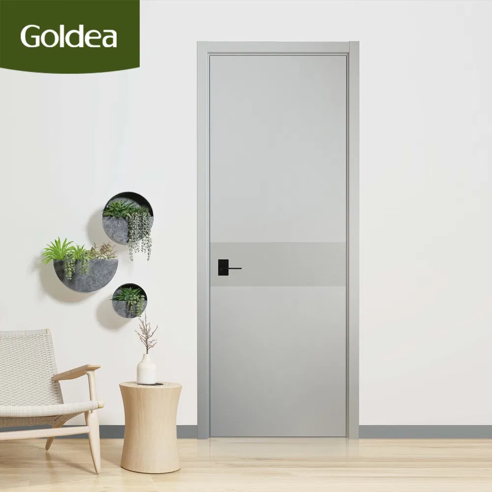 Goldea 39 Years Factory Wholesale Price Modern Design Basic Customization MDF Bedroom Bathroom Relief Hotel Interior PVC Wooden Door