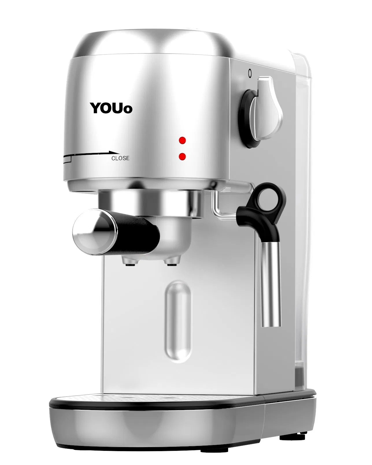 CE CB LVD EMC Approved 20 Bar Pump 1400W Powerful Expresso Coffee Maker Coffee Machine with Stainless Steel Housing, Temperature Control, Removable Drip Tray