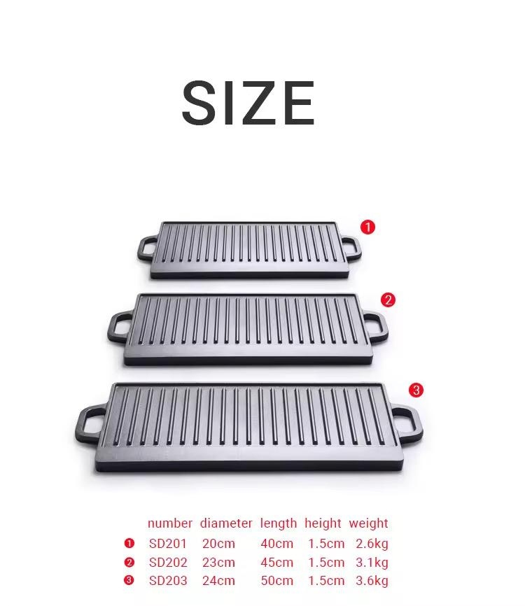 Ready Stock Cast Iron Grill Griddle for Portable Outdoor Grilling Use