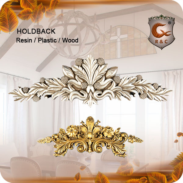 White Classic Style Resin Tiebacks for Curtain Rods