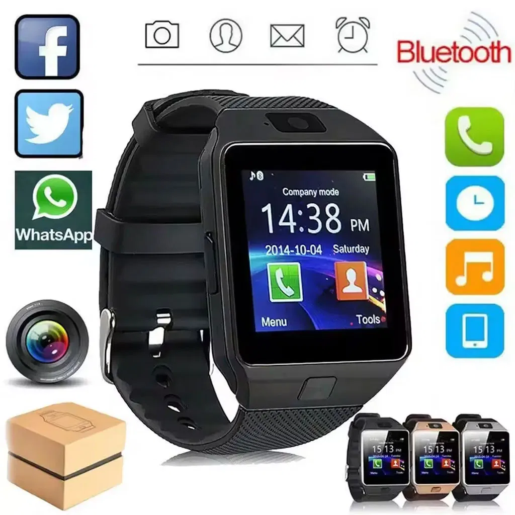 SIM Card Unisex Alarms Smartwatch LED Display Photography Chronograph Camera Luminous Wristwatch