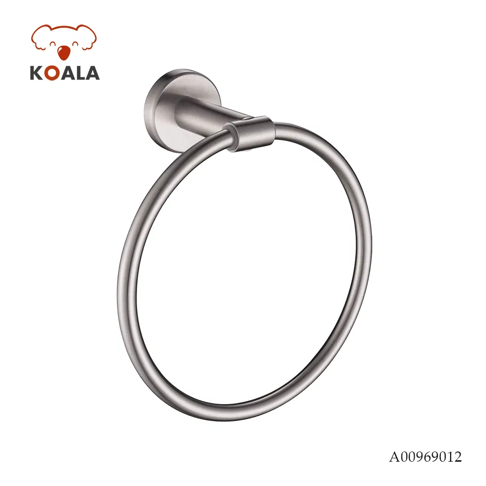 Stylish Round Brushed Stainless Steel Towel Ring for Bathrooms