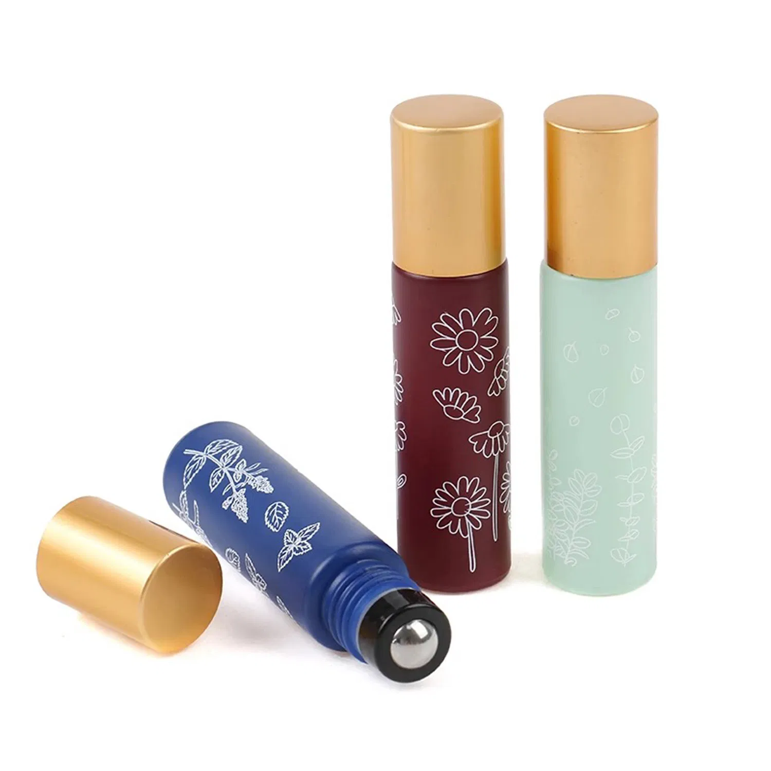 10ml Roll Portable Refillable Clear Perfume Sample Opener and Dropper Included Essential Oil Bottles with Stainless Steel Balls