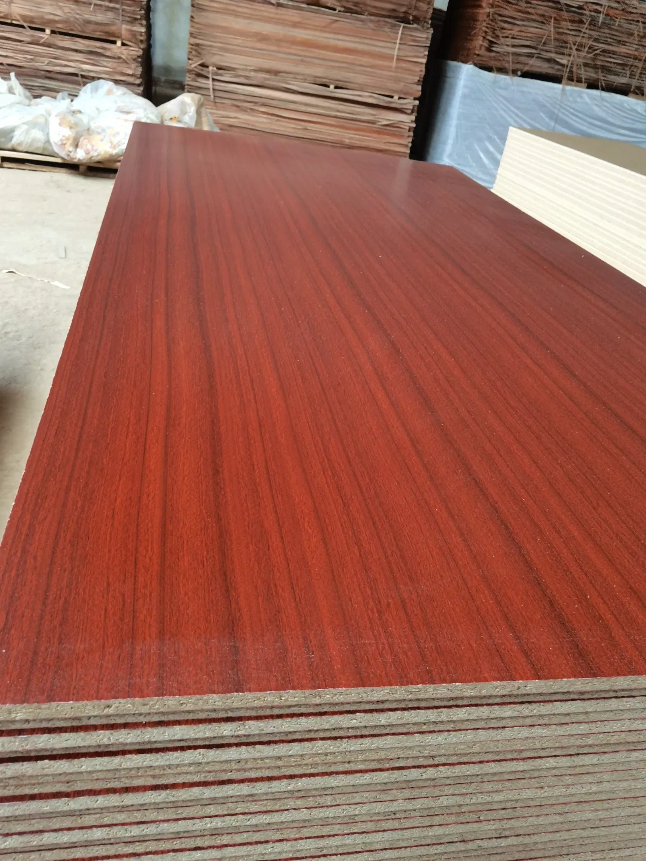 Furniture Grade Full Poplar Core Double Sided Melamine Veneer Laminated Plywood
