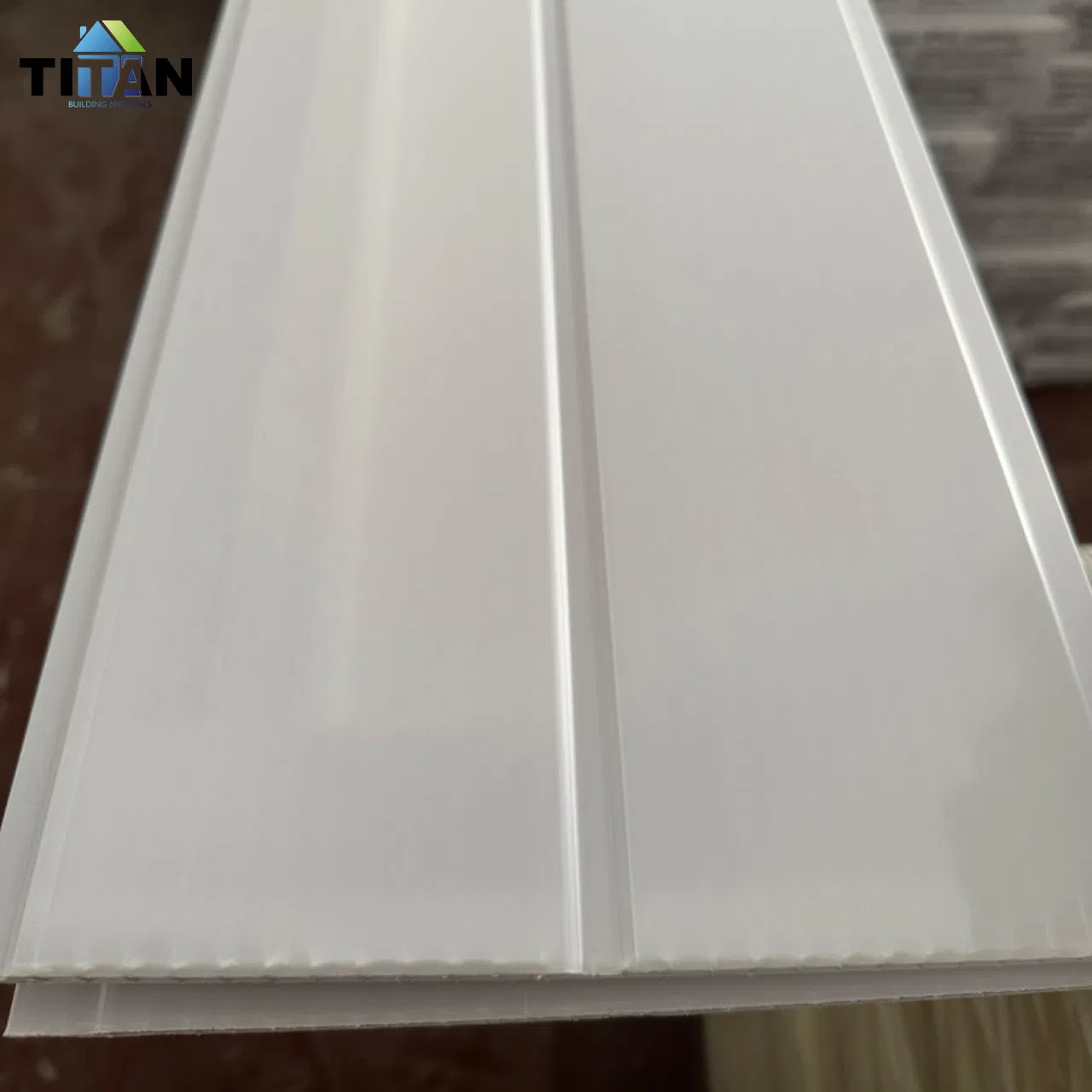 White Plain Interlocking Plaque Bois Faux Plafond Plafon PARA Techo De PVC
