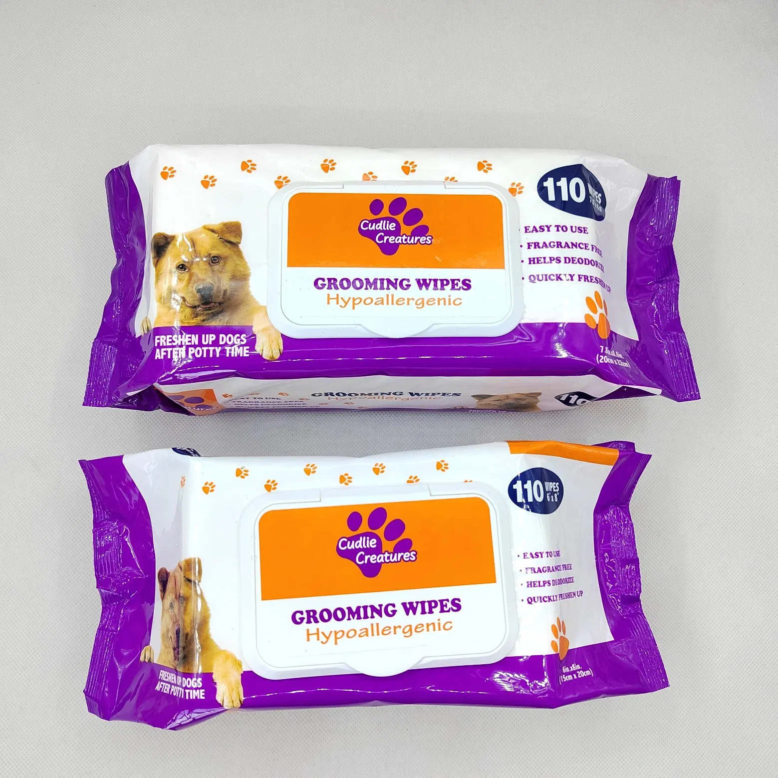 Pet Wet Wipes 110PCS Per Bag Cleansing Deodorizing Wipes Free Samples Antibacterial Pet Wet Wipes