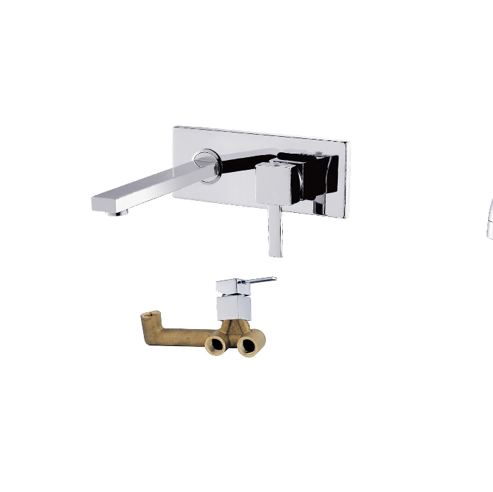 Bathroom Concealed Install Basin Mixer Brass Concealed Built in Faucet