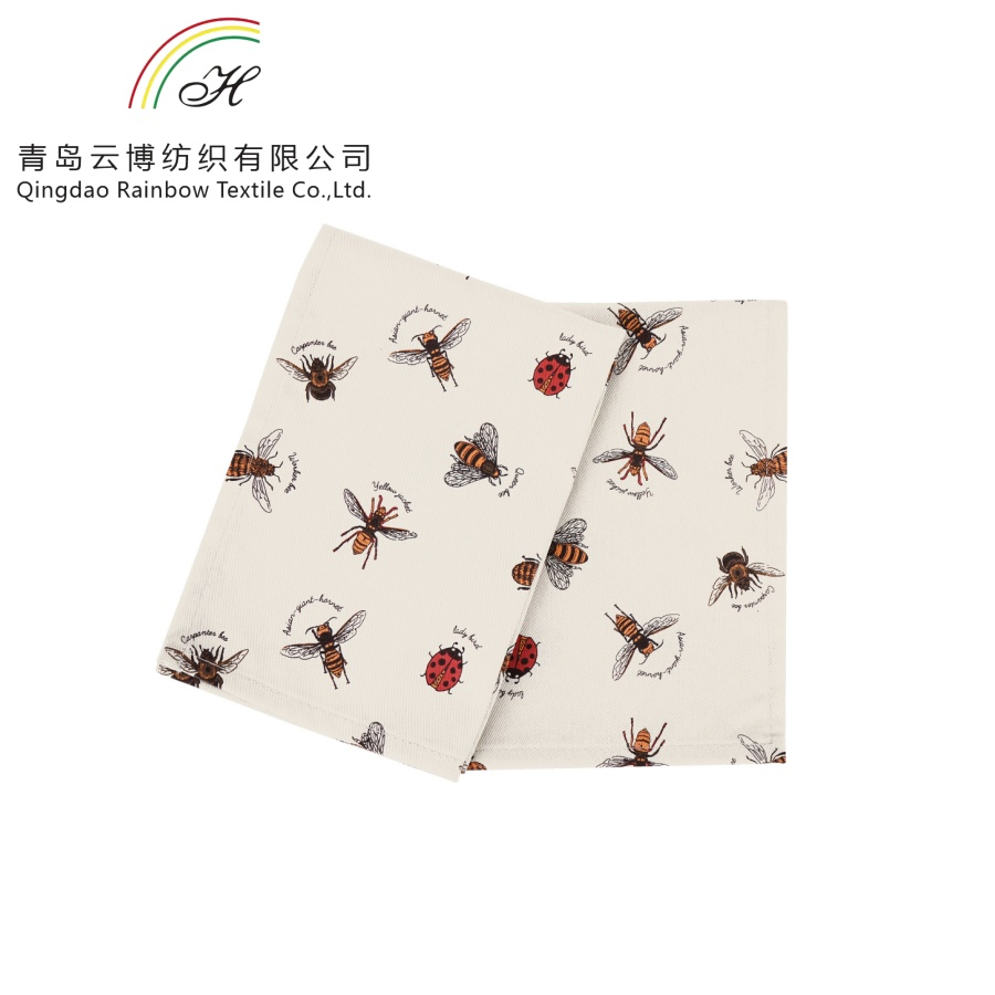 Customized Bee Napkin for Cotton Printed Dining Tables and Kitchens