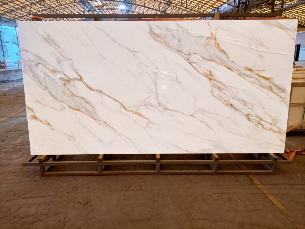 Marble Look White Porcelain Slab Sintered Stone for Wall Floor Countertops Backsplash