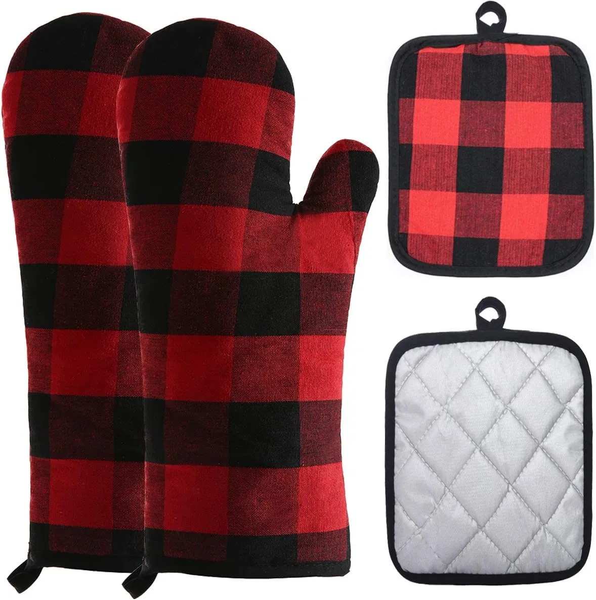 Non-Slip Cooking Gloves and Potholders BBQ Gloves Oven Mitts
