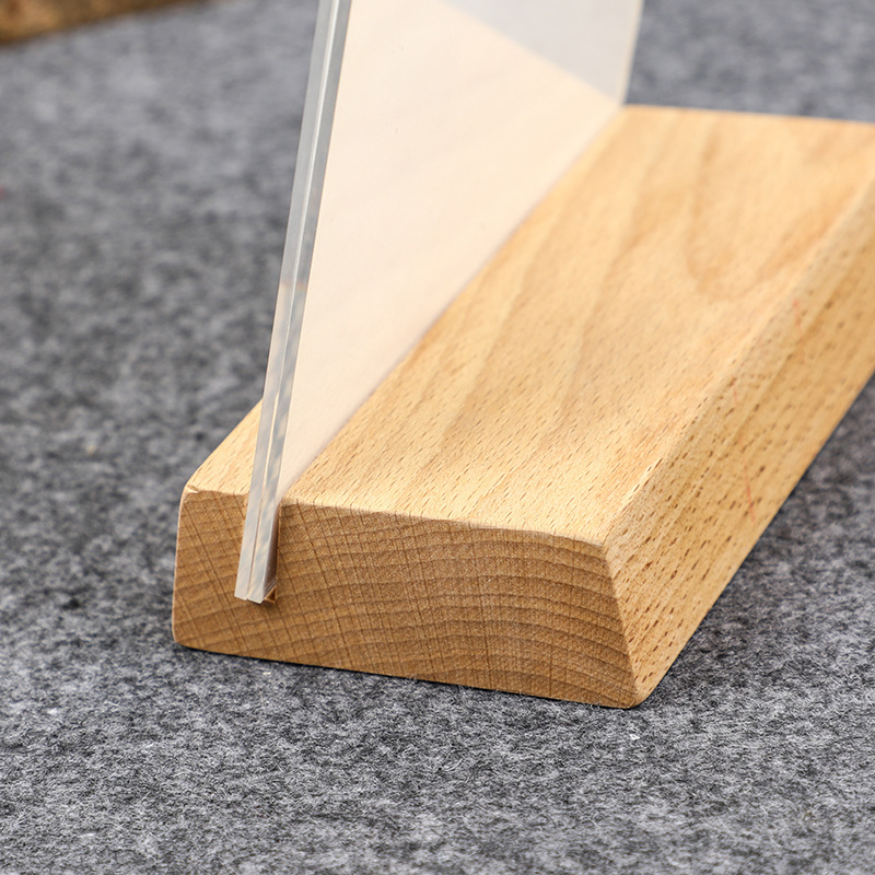 Creative Transparent Acrylic Ornament Stand Card L-Shaped Stand Sign Vertical Frame Bent Plastic Product