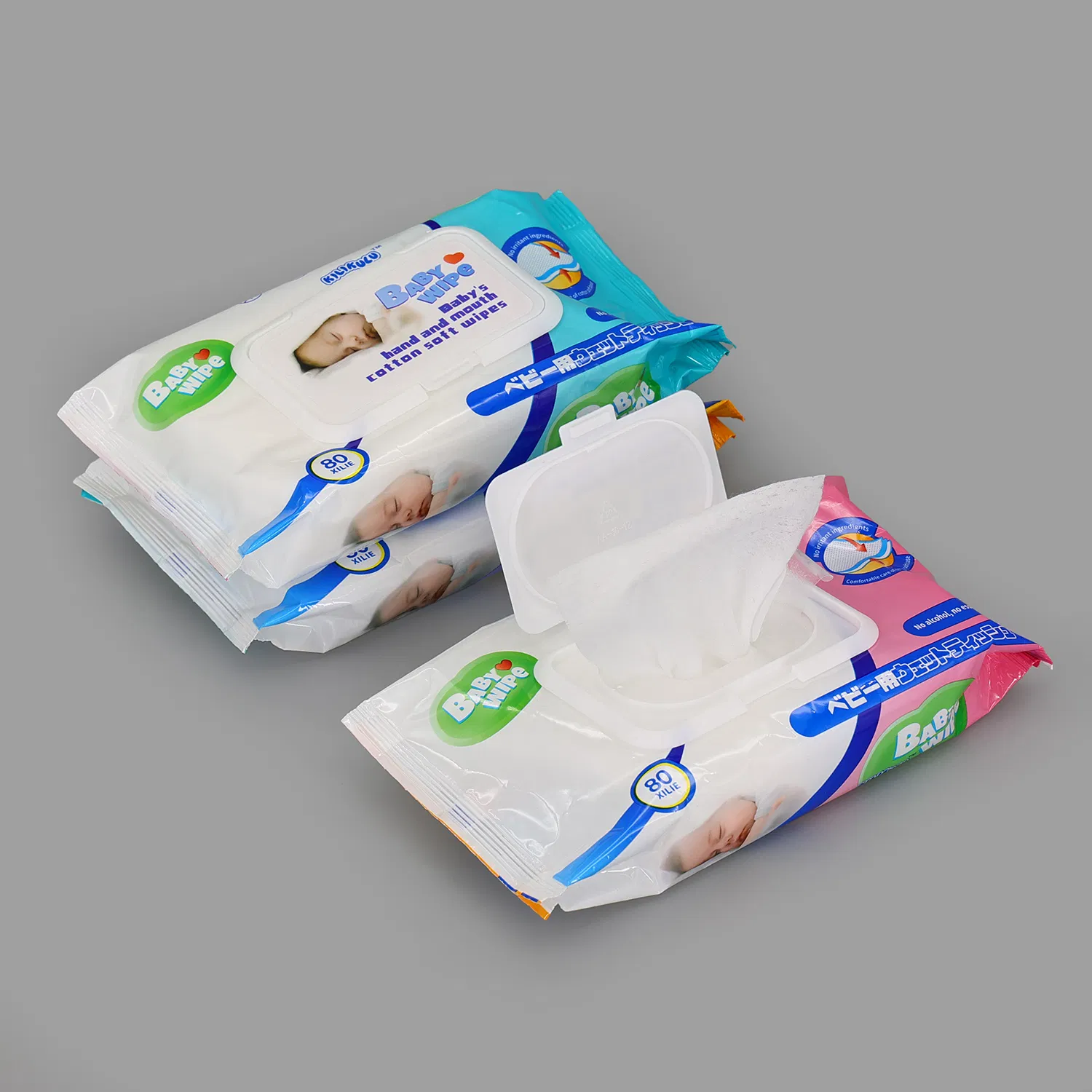 Free Samples Custom Logo 80PCS Cleaning Baby Wet Wipes Unscented 99.9 Pure Wet Wipes Wholesale Baby Wipes