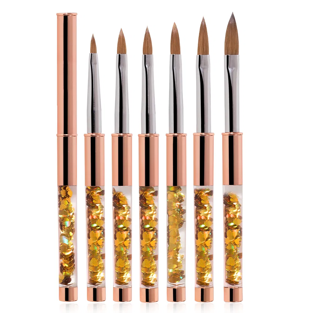 Guyo Gold 100% Kolinsky Acrylic Brush with Liquid Sequins Inside