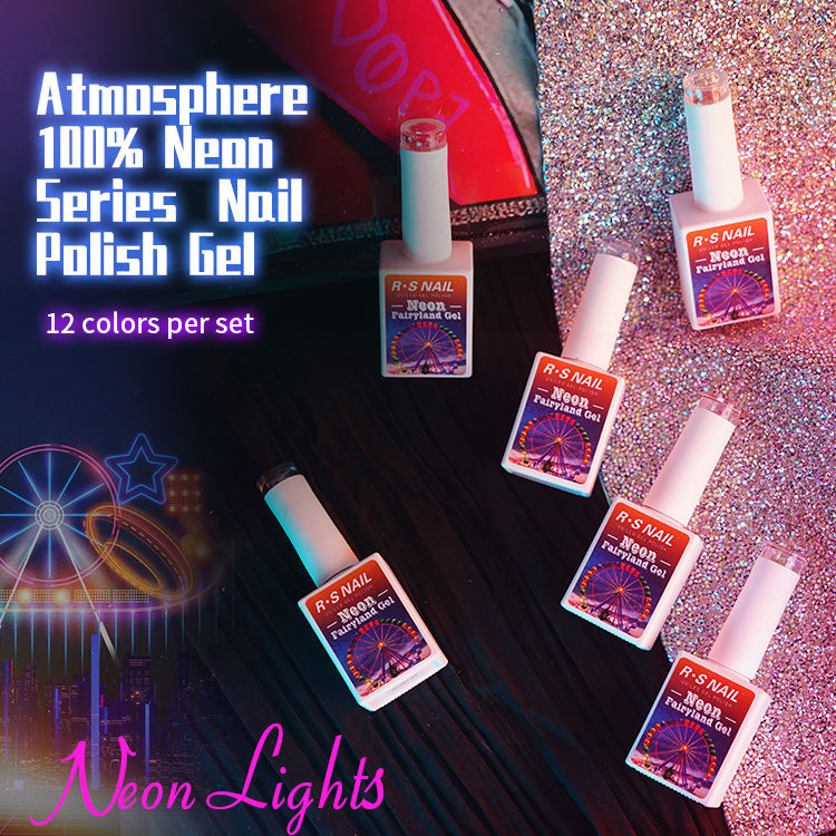 R S Nail Neon Fairyland Gel Gel Polish Set 15ml Soak off UV Gel Nail Polish