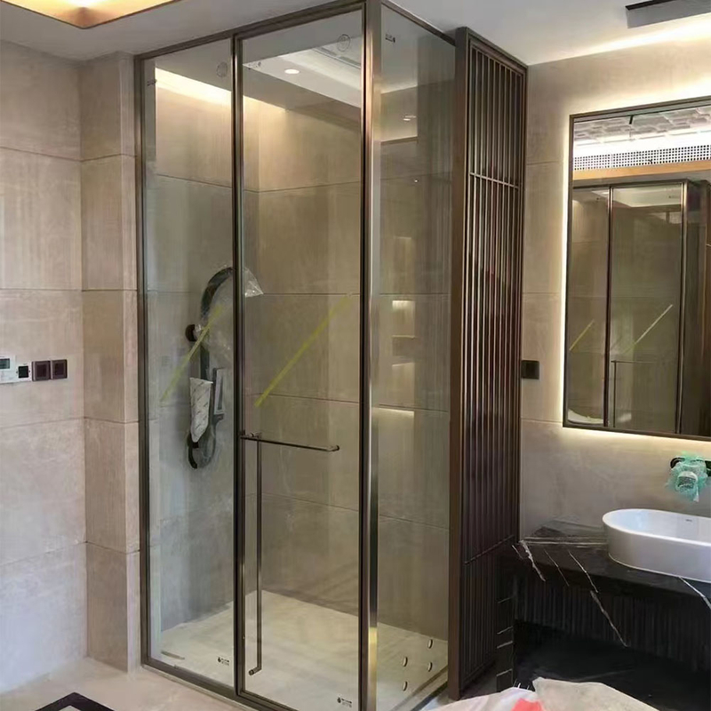 High Quality Bathroom Double Sliding Square Glass Enclosure Shower Door