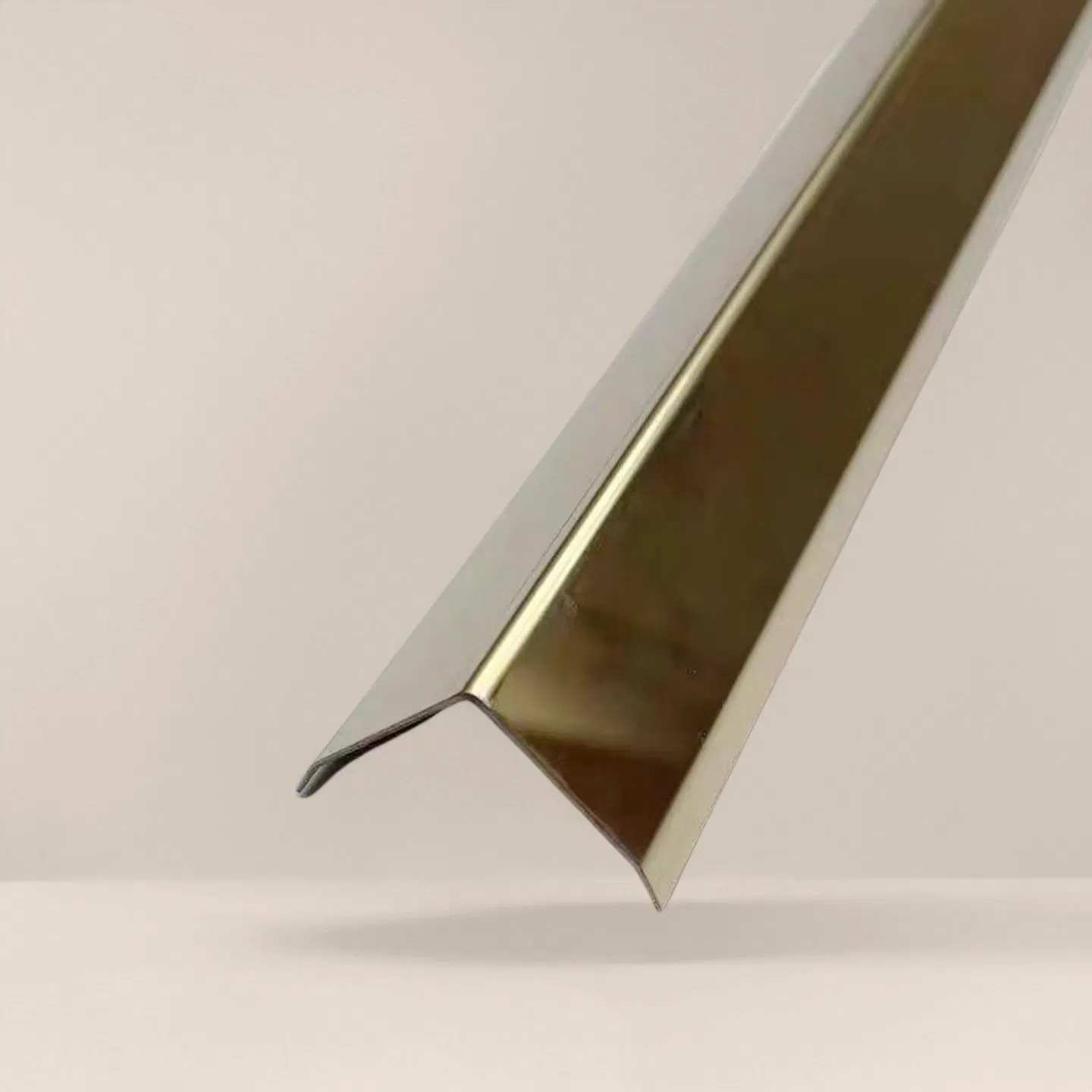 T&C L19 L-Shape PVD Color Mirror Brushed Finish Black L-Edge Trim for Countertop