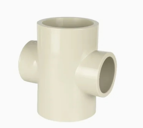 High Strength PP-H Plastic Cross Connector for Chemical Fluid Transport