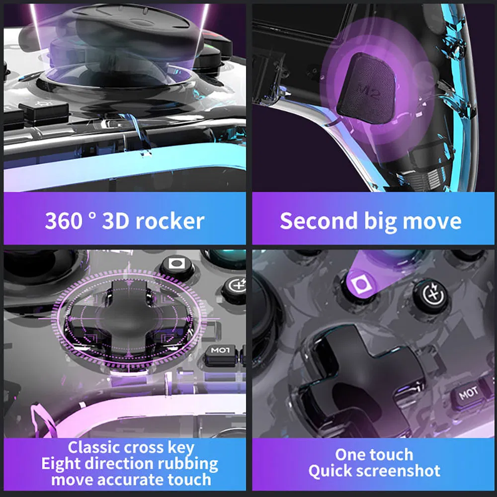 Беспроводной RGB геймпад для PS4, Switch, ПК, Android