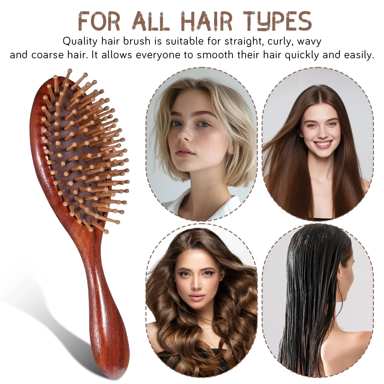 Wooden Massage Hair Brush Comb