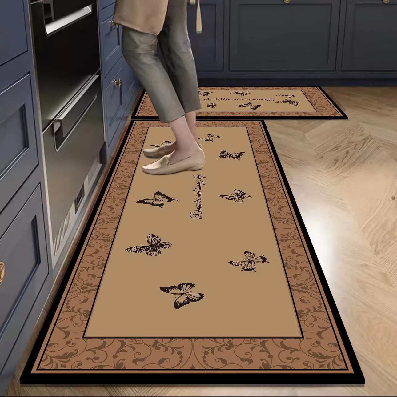 Kitchen Mats for Floor 2 Piece Set Accessoire Cuisine Kitchen Rug Runner Decor