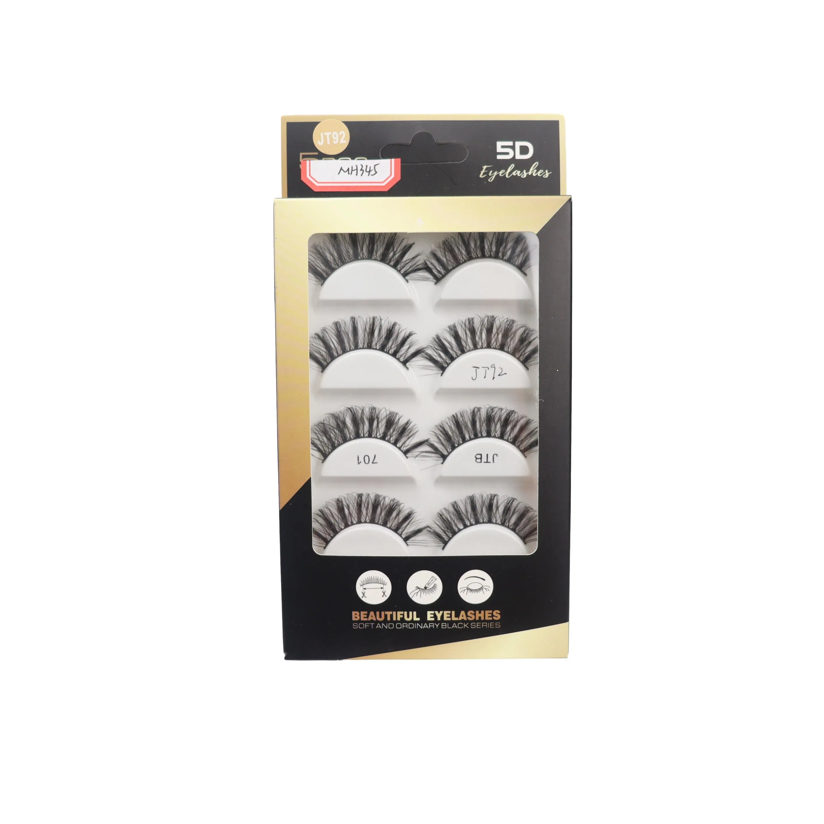 5pairs Pack Natural Faux Mink Eye Lash Eco-Friendly False Lashes Mixed Lash Cluster Sets Soft Tapered Comfortable Wear Lashes Factory Price