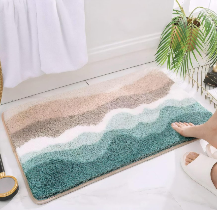 Microfiber Bathroom Rugs Absorbent Soft Shaggy Carpet Floor Mats