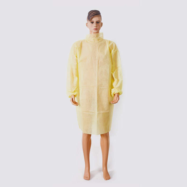Disposable Isolation Non-Woven Yellow Gown