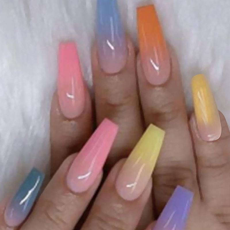 Factory Long Coffin Armor Symphony Dark Green Ballet Fake Nails Full Cover Armor Diamond Wearing Press on Nail Art