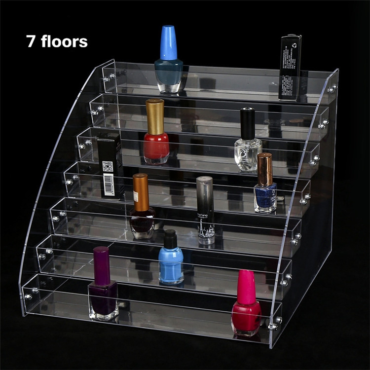 Customized High Quality Nail Polish Shelf Popular Nail Salon Clear Triangle Storage Rack Nail Polish Display Stand