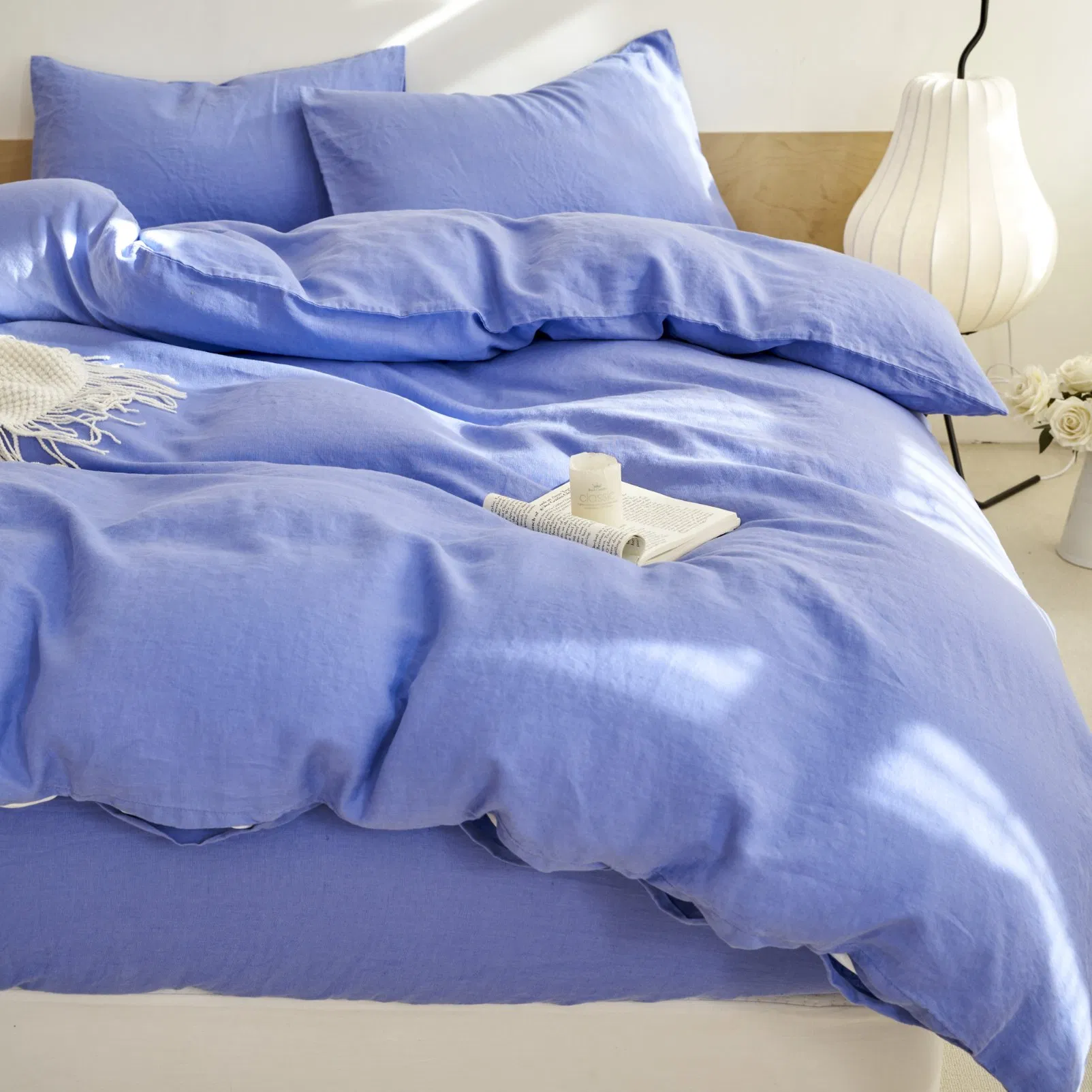 100% Linen Bedding Set Wildflower Color Naked Sleep Friendly Fabric