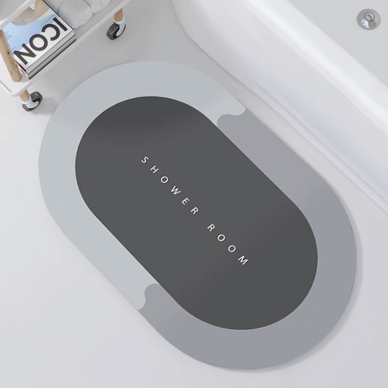 Factory Wholesale Oval Bathroom Non-Slip Mat, Quick-Dry Water Absorbent, Bathroom Entrance Floor Mat