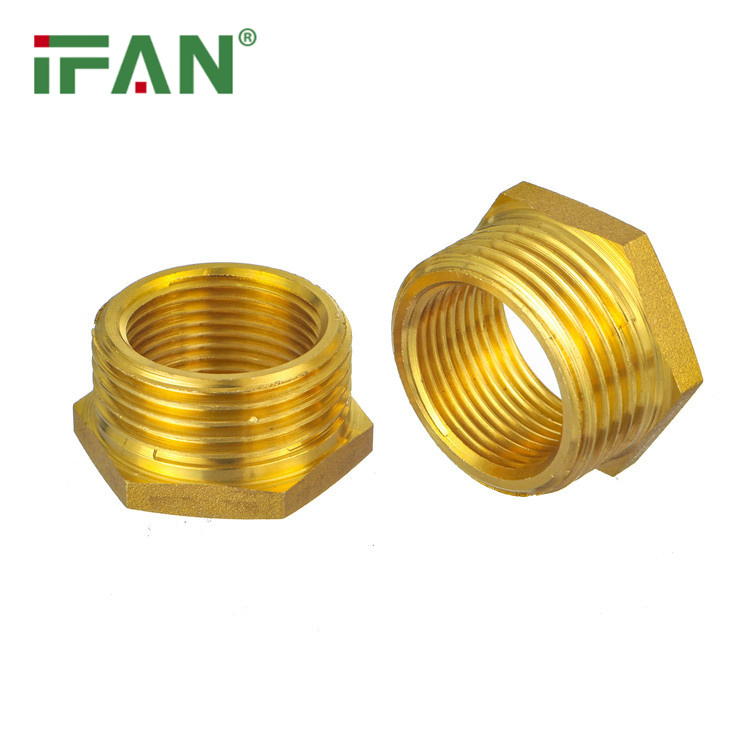 Ifan 1/2"-2" Gold Color Cw617 Brass Plumbing Materials Bushing Brass Pipe Fitting