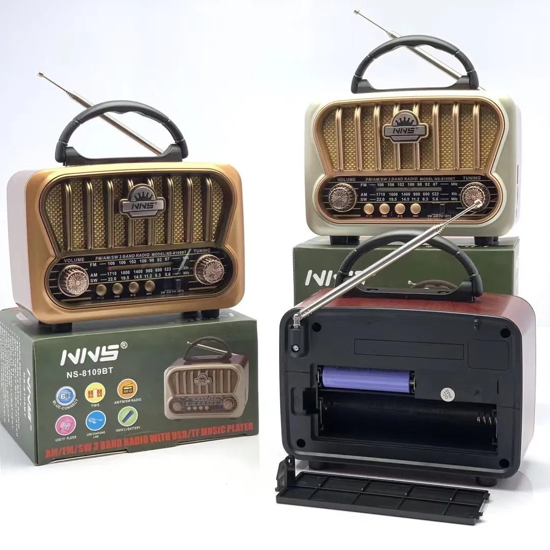 Ретро радио NS-8109BT с Bluetooth, деревянный корпус