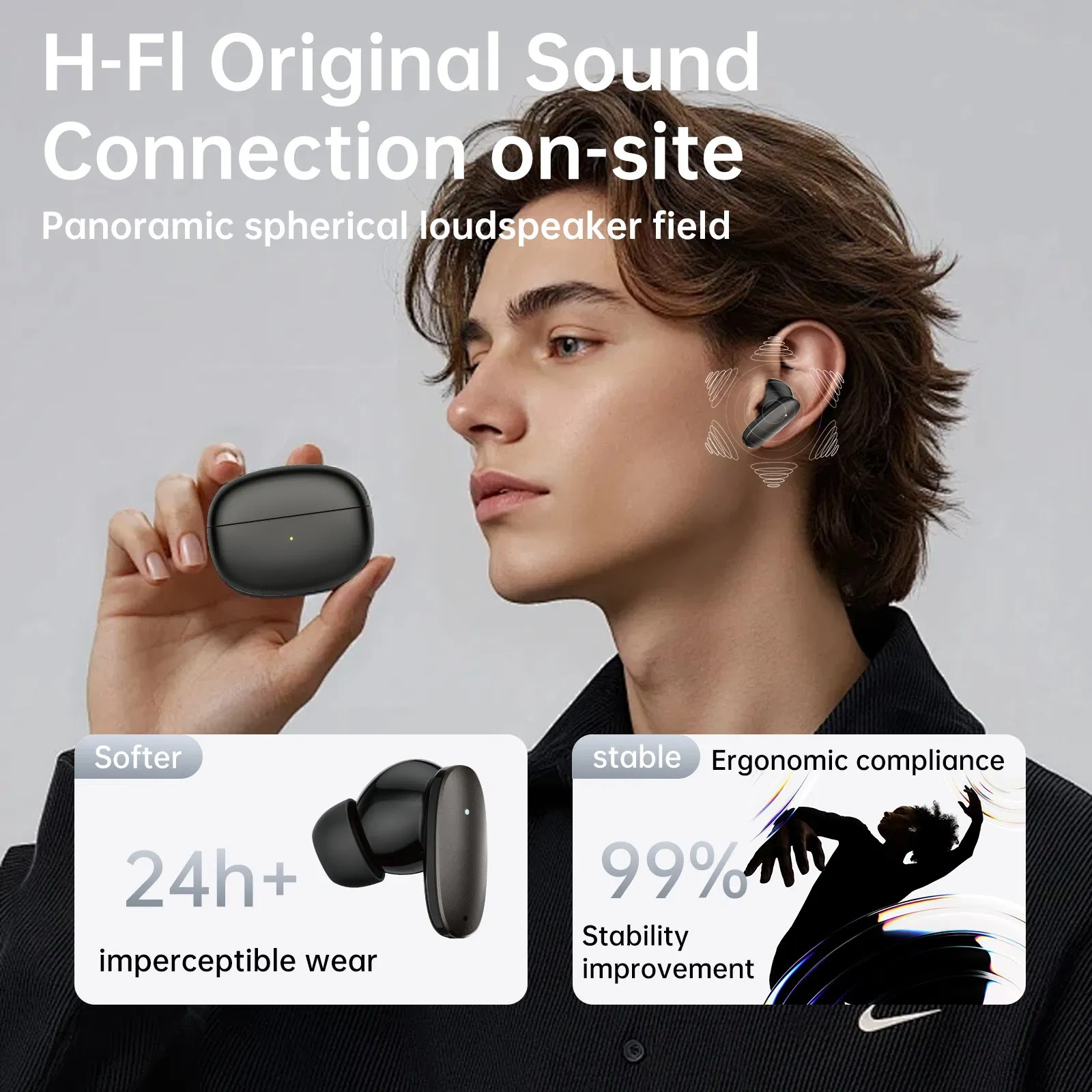 Беспроводные наушники Aspor A638 TWS, 35 часов работы