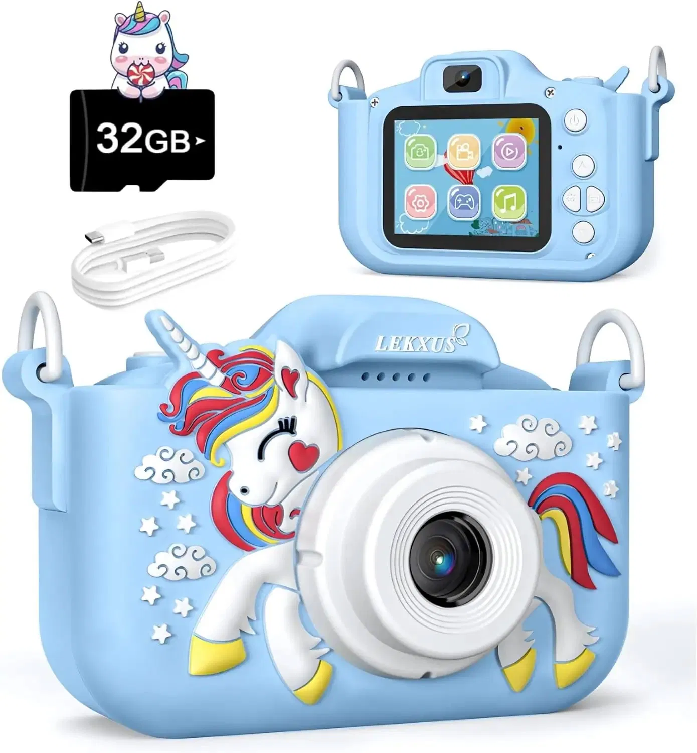 Christmas Birthday Gift for Boy Girls Kids Camera Toys for Children 3 to 6 HD Video Dual Lens Selfie Camera Great