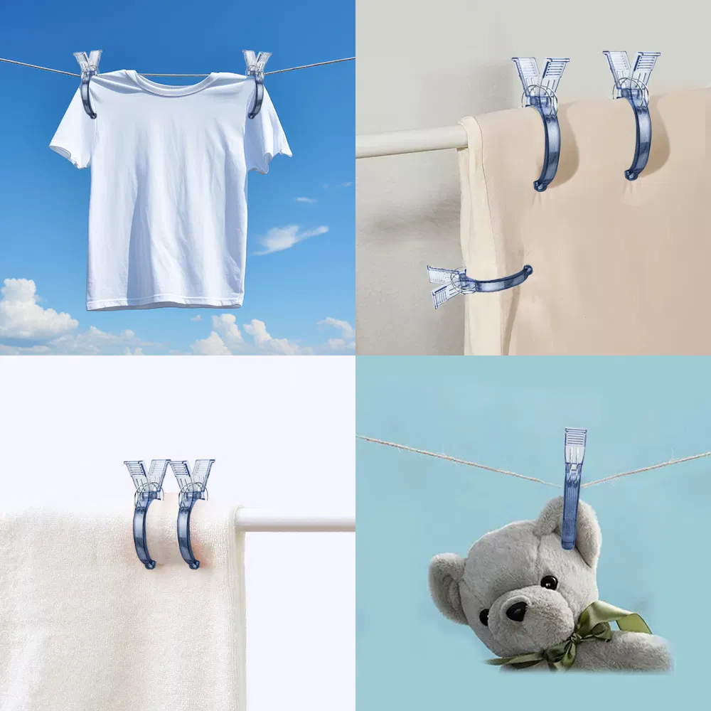Transparent Plastic Clothes Pins Dress Shirt Collar Holder