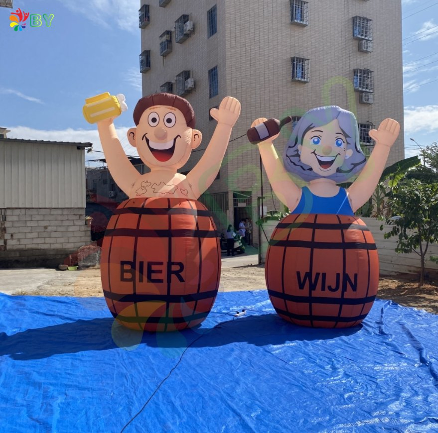 Factory Direct Sale Wholesale Price Big Inflatable Abraham Holland Doll with Bier Barrel Balloon