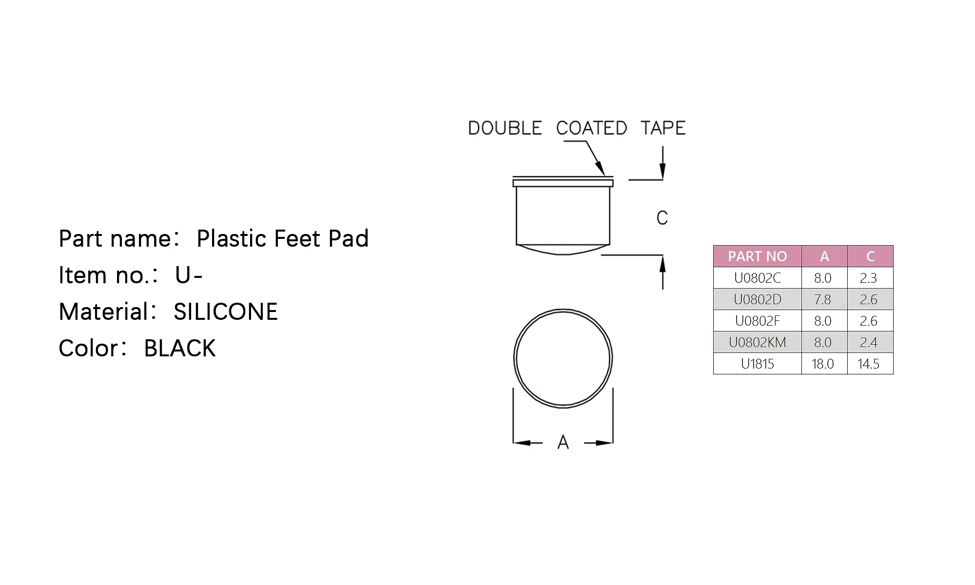 Furniture Foot Pad Rubber Self-Adhesive Feet Pads for Microwave Kitchen Appliances