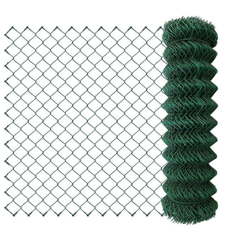 PVC or Plastic Vinyl Coated Diamond Roll Galvanized Chain Link Fence Wire Mesh