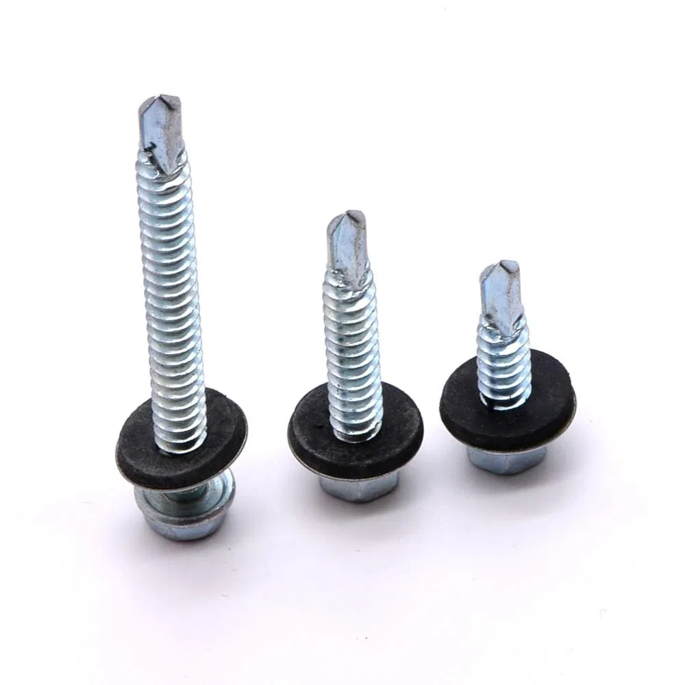Metal Galvanized Hexagonal Hex Head Self Drilling Screw Roofing Screw Tek Tapping Screw with Rubber